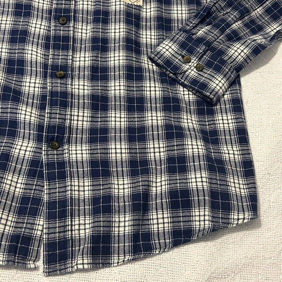 St Johns Bay Shirt Mens Size Large Long Sleeve Black Plaid Button Down - Picture 7 of 16